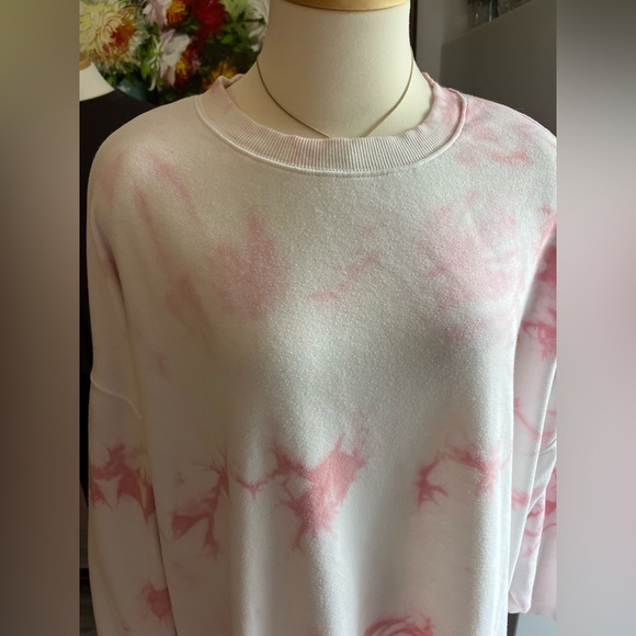 Pink Tie-Dye Women's oversized sweatshirt - Picture 3 of 7